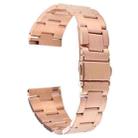 For Samsung Galaxy Galaxy Watch 3 45mm / Huawei Watch 3 / 3 Pro 22mm Three-bead Steel Quick Release Watch Band(Rose Gold) - 1