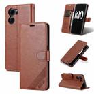 For OPPO K10 AZNS Sheepskin Texture Flip Leather Phone Case(Brown) - 1