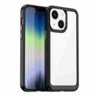 For iPhone 14 Colorful Series Acrylic + TPU Phone Case (Black) - 1