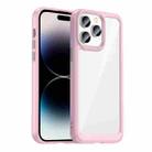 For iPhone 14 Pro Colorful Series Acrylic + TPU Phone Case (Pink) - 1