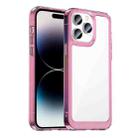 For iPhone 14 Pro Colorful Series Acrylic + TPU Phone Case (Transparent Pink) - 1