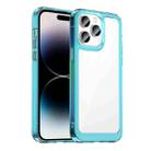 For iPhone 14 Pro Colorful Series Acrylic + TPU Phone Case (Transparent Blue) - 1