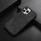 For iPhone 13 Pro Max Brugg Texture PU+TPU+PC Shockproof Phone Case  (Black) - 1