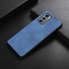 For LG Wing 5G Brugg Texture PU+TPU+PC Shockproof Phone Case(Blue) - 1