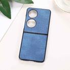 For Huawei P50 Pocket Brugg Texture PU+TPU+PC Shockproof Phone Case(Blue) - 1