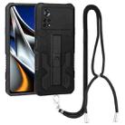 For Xiaomi Poco X4 Pro 5G Vanguard Lanyard Kickstand TPU + PC Phone Case(Black) - 1