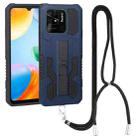 For Xiaomi Redmi 10C Vanguard Lanyard Kickstand TPU + PC Phone Case(Blue) - 1