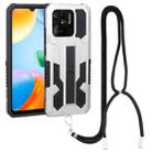 For Xiaomi Redmi 10C Vanguard Lanyard Kickstand TPU + PC Phone Case(Silver) - 1