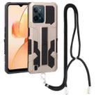 For OPPO Realme C31 Vanguard Lanyard Kickstand TPU + PC Phone Case(Gold) - 1