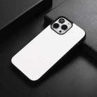 For iPhone 13 Pro Max FaletteTexture PU+TPU+PC Shockproof Phone Case (White) - 1