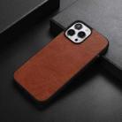 For iPhone 13 Pro Max FaletteTexture PU+TPU+PC Shockproof Phone Case  (Brown) - 1