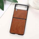 For Samsung Galaxy Z Flip3 5G FaletteTexture PU+TPU+PC Shockproof Phone Case(Brown) - 1