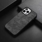 For iPhone 13 Pro Max Morocco Texture PU+TPU+PC Shockproof Phone Case (Black) - 1