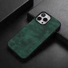 For iPhone 13 Pro Max Morocco Texture PU+TPU+PC Shockproof Phone Case (Green) - 1