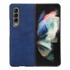 For Samsung Galaxy Z Fold3 5G Morocco Texture PU+TPU+PC Shockproof Phone Case(Blue) - 1