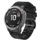 For Garmin Fenix 7 / 6 / 5 Crocodile Texture Silicone Leather Watch Band(Black) - 1