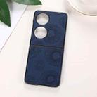 For Huawei P50 Pocket Sunflower Pattern PU+TPU+PC Shockproof Phone Case(Blue) - 1