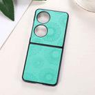 For Huawei P50 Pocket Sunflower Pattern PU+TPU+PC Shockproof Phone Case(Baby Blue) - 1