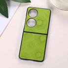 For Huawei P50 Pocket Sunflower Pattern PU+TPU+PC Shockproof Phone Case(Light Green) - 1