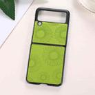 For Samsung Galaxy Z Flip3 5G Sunflower Pattern PU+TPU+PC Shockproof Phone Case(Light Green) - 1