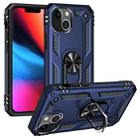 For iPhone 14 Shockproof TPU + PC Ring Holder Phone Case (Blue) - 1