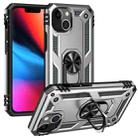 For iPhone 14 Shockproof TPU + PC Ring Holder Phone Case (Silver) - 1