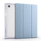 For Samsung Galaxy Tab A8 X200 Smart 3-folding Transparent Honeycomb TPU + Leather Tablet Case(White Ice Blue) - 1