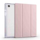 For Samsung Galaxy Tab A8 X200 Smart 3-folding Transparent Honeycomb TPU + Leather Tablet Case(Pink) - 1