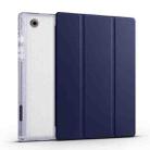 For Samsung Galaxy Tab A8 X200 Smart 3-folding Transparent Honeycomb TPU + Leather Tablet Case(Dark Blue) - 1