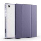 For Samsung Galaxy Tab A8 X200 Smart 3-folding Transparent Honeycomb TPU + Leather Tablet Case(Purple) - 1