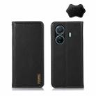 For vivo S15e KHAZNEH Nappa Top Layer Cowhide Leather Phone Case(Black) - 1