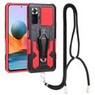 For Xiaomi Redmi Note 11 Pro Global Lanyard Mecha Armor Kickstand PC + TPU Phone Case(Red) - 1