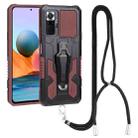 For Xiaomi Redmi Note 11 Pro Global Lanyard Mecha Armor Kickstand PC + TPU Phone Case(Brown) - 1