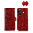 For vivo S15e Crocodile Top Layer Cowhide Leather Phone Case(Red) - 1