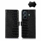 For vivo S15e Crocodile Top Layer Cowhide Leather Phone Case(Black) - 1