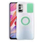 For Xiaomi Redmi Note 10 5G Sliding Camshield Ring Holder TPU Phone Case(Mint Green) - 1