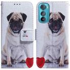 For Motorola Edge 30 Coloured Drawing Leather Phone Case(Pug) - 1