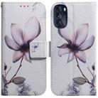 For Motorola Moto G 2022 Coloured Drawing Leather Phone Case(Magnolia Flower) - 1