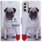 For Motorola Moto G Stylus 4G 2022 Coloured Drawing Leather Phone Case(Pug) - 1