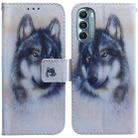 For Motorola Moto G Stylus 5G 2022 Coloured Drawing Leather Phone Case(White Wolf) - 1