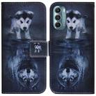 For Motorola Moto G Stylus 5G 2022 Coloured Drawing Leather Phone Case(Wolf and Dog) - 1