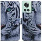 For OnePlus 10R / Ace Coloured Drawing Leather Phone Case(Tiger) - 1