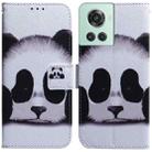 For OnePlus 10R / Ace Coloured Drawing Leather Phone Case(Panda) - 1