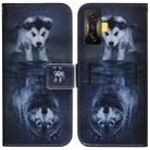 For Xiaomi Poco F4 GT / Redmi K50 Gaming Coloured Drawing Leather Phone Case(Wolf and Dog) - 1