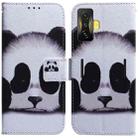 For Xiaomi Poco F4 GT / Redmi K50 Gaming Coloured Drawing Leather Phone Case(Panda) - 1