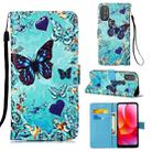 For Motorola Moto G Power 2022 Colored Drawing Plain Weave Leather Phone Case(Heart Butterfly) - 1