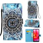 For Motorola Moto G Power 2022 Colored Drawing Plain Weave Leather Phone Case(Undersea Mandala) - 1