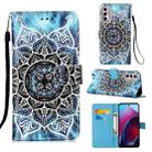 For Motorola Moto G Stylus 5G 2022 Colored Drawing Plain Weave Leather Phone Case(Undersea Mandala) - 1