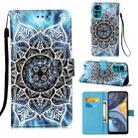 For Motorola Moto G22 Colored Drawing Plain Weave Leather Phone Case(Undersea Mandala) - 1