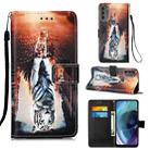 For Motorola Moto G31 / G41 Colored Drawing Plain Weave Leather Phone Case(Cat And Tiger) - 1